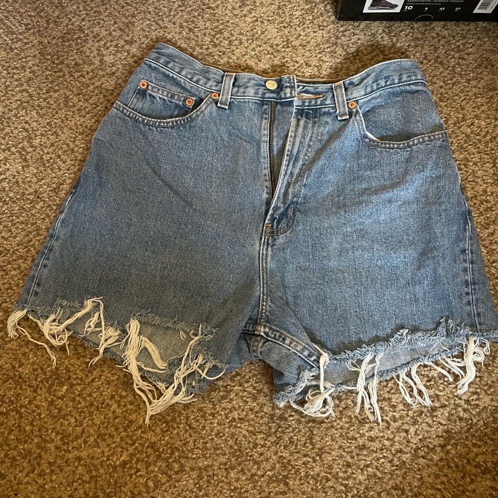 Size 12 distressed jean shorts